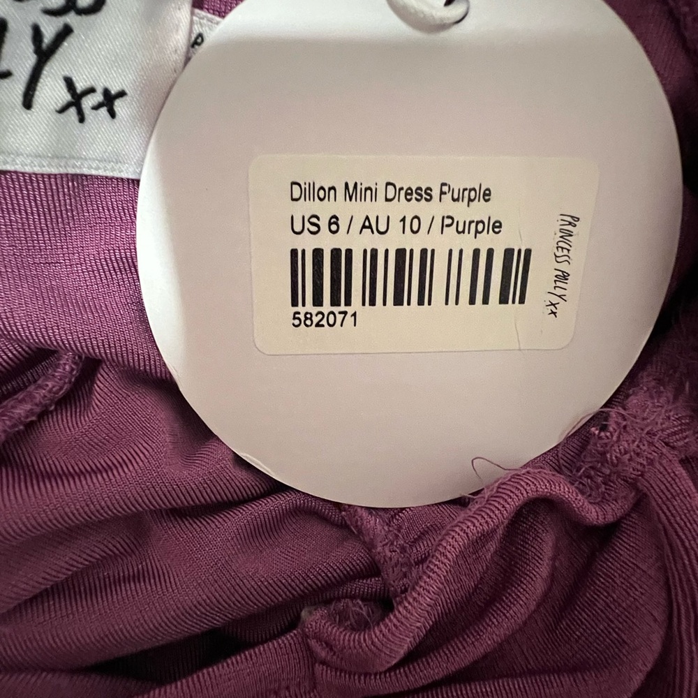 NWT Princess Polly Dillon Mini Dress Halter Neck Purple Size 6 Fully Lined‎ - Picture 7 of 9